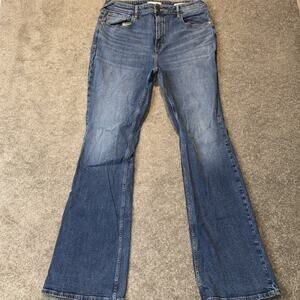 Cleo Wolf High Rise Bootcut Jeans Womens 32/34 Dark Wash Western Boho Stretch‎